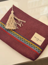 Load image into Gallery viewer, burlap clutch bag