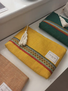burlap clutch bag