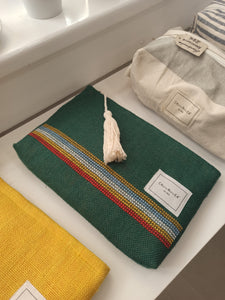 burlap clutch bag